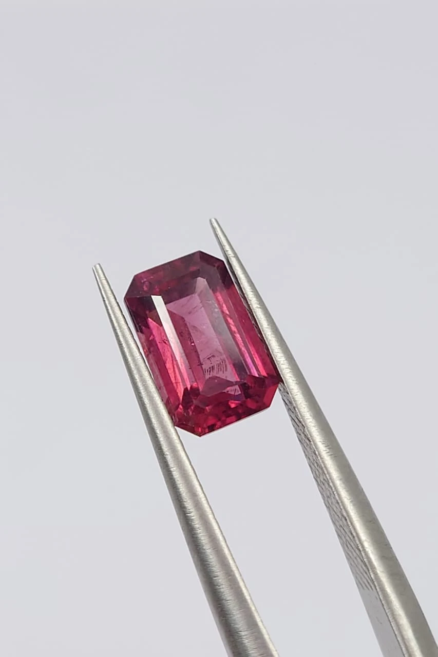 1.6ct Natural Malaya Garnet Emerald Cut Loose Gemstone From Tanzania — view 6